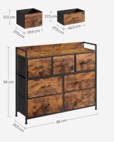 SONGMICS Sideboard, LTS137B01 braun 98,0 x 28,5 x 85,0 cm, 1 St.
