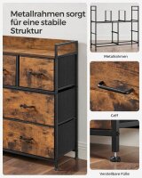 SONGMICS Sideboard, LTS137B01 braun 98,0 x 28,5 x 85,0 cm, 1 St.