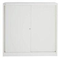 BISLEY Schiebetürenschrank ECO, SD12112S696 verkehrsweiß 2 Fachböden 120,0 x 43,0 x 118,1 cm