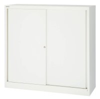BISLEY Schiebetürenschrank ECO, SD12112S696 verkehrsweiß 2 Fachböden 120,0 x 43,0 x 118,1 cm