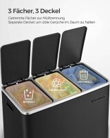 SONGMICS Mülltrenner 3x 18,0 l schwarz, 1 St.