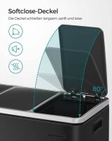 SONGMICS Mülltrenner 3x 18,0 l schwarz, 1 St.