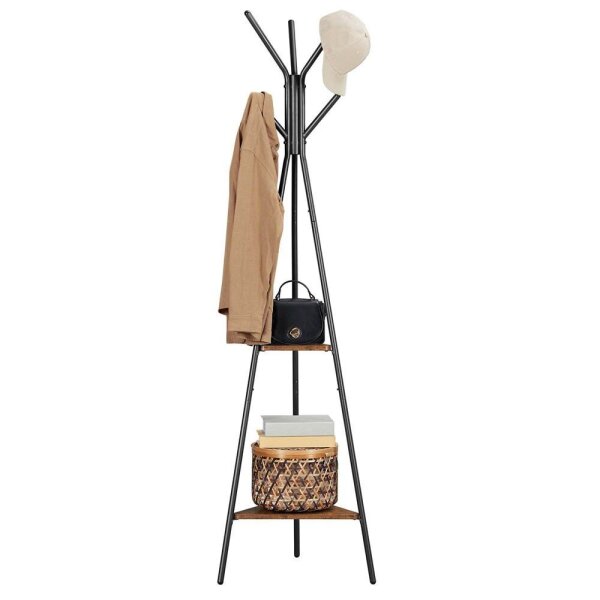 VASAGLE Kleiderständer RCR16BX braun Metall 6 Haken 49,5 x 179,0 cm, 1 St.