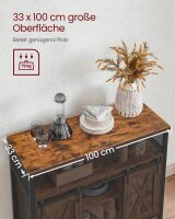VASAGLE Sideboard, LSC092B01 braun 100,0 x 33,0 x 80,0 cm, 1 St.
