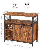 VASAGLE Sideboard, LSC092B01 braun 100,0 x 33,0 x 80,0 cm, 1 St.