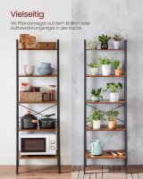 VASAGLE Bücherregal braun, schwarz 56,0 x 32,0 x 172,0 cm, 1 St.