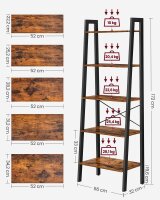 VASAGLE Bücherregal braun, schwarz 56,0 x 32,0 x 172,0 cm, 1 St.