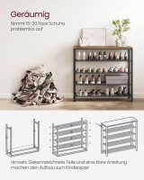 VASAGLE Schuhregal braun, schwarz 100,0 x 30,0 x 92,5 cm, 1 St.