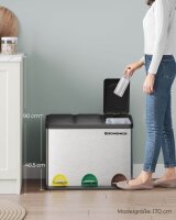 SONGMICS Mülltrenner 3x 15,0 l edelstahl, 1 St.