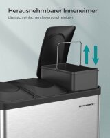 SONGMICS Mülltrenner 3x 15,0 l edelstahl, 1 St.