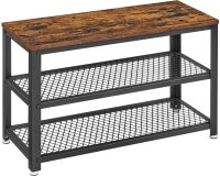 VASAGLE Schuhbank LBS73X braun, schwarz Holz 73,0 cm