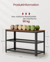 VASAGLE Schuhbank LBS73X braun, schwarz Holz 73,0 cm