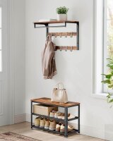 VASAGLE Schuhbank LBS73X braun, schwarz Holz 73,0 cm