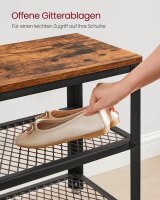 VASAGLE Schuhbank LBS73X braun, schwarz Holz 73,0 cm