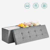 SONGMICS Sitztruhe LSF77G hellgrau Stoff 110,0 cm