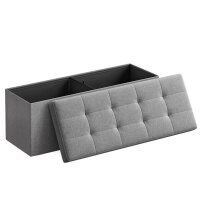 SONGMICS Sitztruhe LSF77G hellgrau Stoff 110,0 cm
