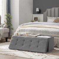 SONGMICS Sitztruhe LSF77G hellgrau Stoff 110,0 cm