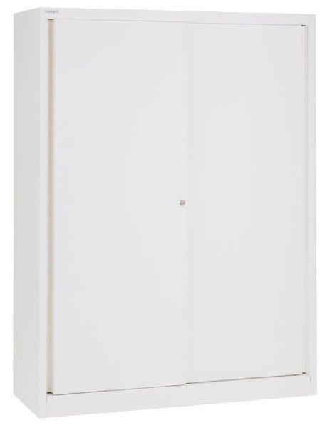 BISLEY Schiebetürenschrank ECO, SD12173S696 verkehrsweiß 3 Fachböden 120,0 x 43,0 x 163,7 cm