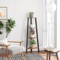 VASAGLE Eckregal braun, schwarz 48,5 x 34,0 x 125,0 cm, 1 St.