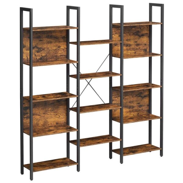 VASAGLE Bücherregal braun, schwarz 158,0 x 24,0 x 166,0 cm, 1 St.