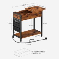 VASAGLE Beistelltisch rechteckig Spanplatte braun 60,0 x 31,5 x 60,0 cm, 1 St.