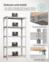 SONGMICS Schwerlastregal GLR050E01 silber 100,0 x 50,0 x 200,0 cm