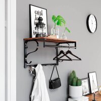 VASAGLE Wandgarderobe LCR11BX braun Metall 7 Haken 60,0 x 31,7 cm, 1 St.