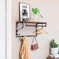 VASAGLE Wandgarderobe LCR11BX braun Metall 7 Haken 60,0 x 31,7 cm, 1 St.