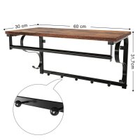 VASAGLE Wandgarderobe LCR11BX braun Metall 7 Haken 60,0 x 31,7 cm, 1 St.