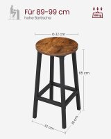 VASAGLE Barhocker LBC32X braun, 2 St.