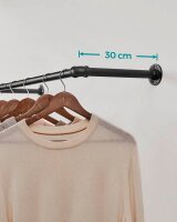 SONGMICS Wandgarderobe schwarz Metall 92,0 x 2,6 cm, 2 St.