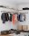 SONGMICS Wandgarderobe schwarz Metall 92,0 x 2,6 cm, 2 St.