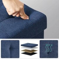 SONGMICS Sitztruhe LSF77IN blau Stoff 110,0 cm