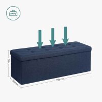SONGMICS Sitztruhe LSF77IN blau Stoff 110,0 cm