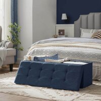SONGMICS Sitztruhe LSF77IN blau Stoff 110,0 cm