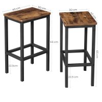 VASAGLE Barhocker LBC65X braun, 2 St.