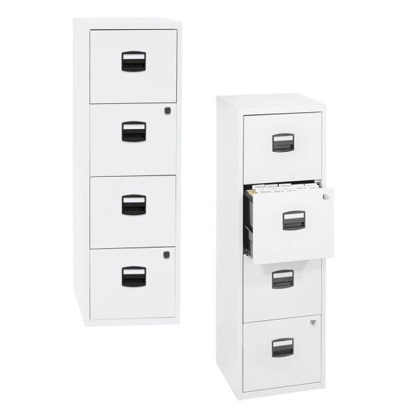 BISLEY Home PFA 4 Hängeregistraturschrank verkehrsweiß 4 Schubladen 41,3 x 40,0 x 132,1 cm, 1 St.