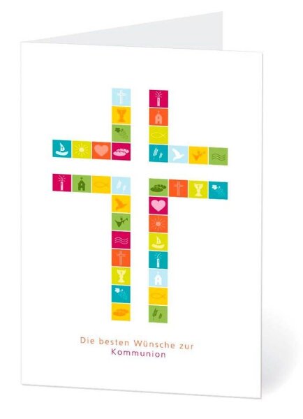 LUMA Kommunionkarte Kreuz LU157 DIN B6, 1 St.
