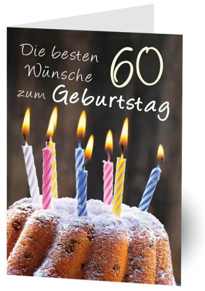 LUMA Geburtstagskarte 60. Kerzen LU1484 DIN B6, 1 St.