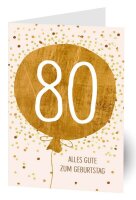 LUMA Geburtstagskarte 80. Ballon LU2637 DIN B6, 1 St.