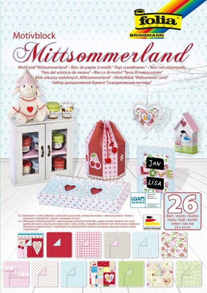 folia Motivblock MITTSOMMER farbsortiert 270/80 g/qm 1 Block