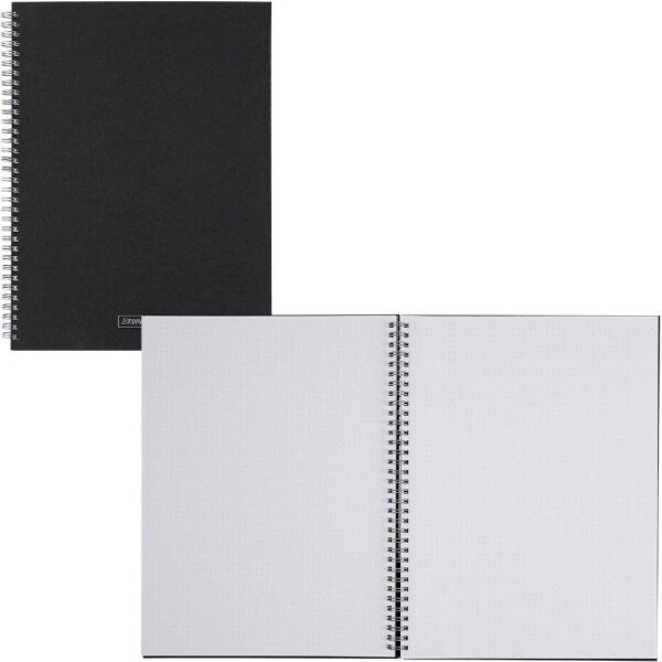 BRUNNEN Notizbuch Premium Wire DIN A4 punktkariert, schwarz Hardcover 192 Seiten, 1 St.