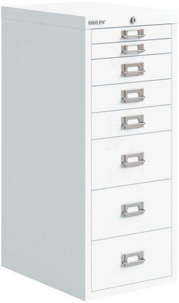 BISLEY MultiDrawer™ Schubladenschrank verkehrsweiß 8 Schubladen 27,9 x 40,8 x 59,0 cm, 1 St.