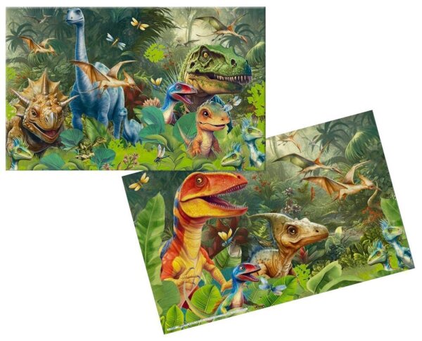 HERMA Schreibtischunterlagen Dino World Karton 55,0 x 35,0 cm, 3 St.