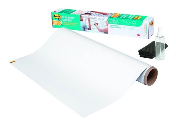 Post-it® selbstklebende Whiteboardfolie Flex Write Surface blanko 182,9 x 121,9 cm, 1 Rolle