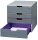 DURABLE Schubladenbox VARICOLOR® SAFE  dunkelgrau mit bunten Farblinien 760627, DIN A4 mit 4 Schubladen, 1 St.