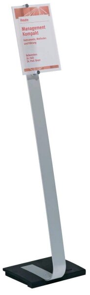 DURABLE Infoständer CRYSTAL SIGN silber DIN A4 29,5 - 31,5 x 21,5 x 106,0 - 118,0 cm, 1 St.