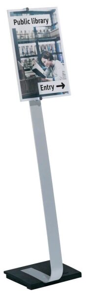 DURABLE Infoständer CRYSTAL SIGN silber DIN A3 29,7 - 43,8 x 21,5 x 113,0 - 125,0 cm, 1 St.