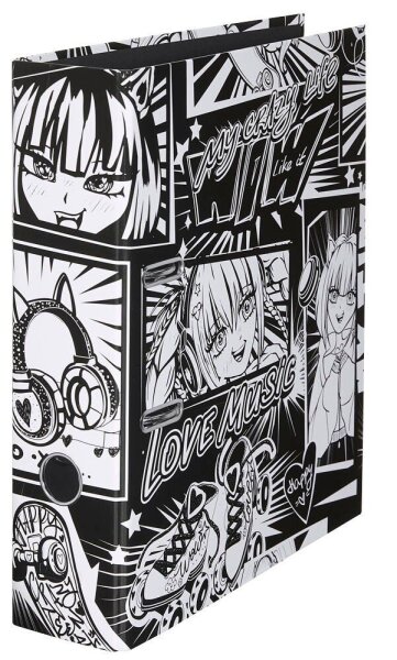 FALKEN Manga Black and White Motivordner 8,0 cm DIN A4, 1 St.