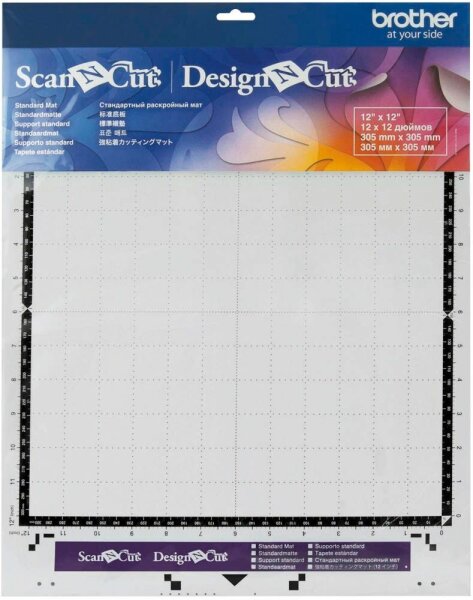 brother CAMATSTD12 Schneidematte für Schneideplotter normal klebend 305 x 305 mm (12 x 12 Zoll) für 0,3 - 1,5 mm dickes Material, 1 St.